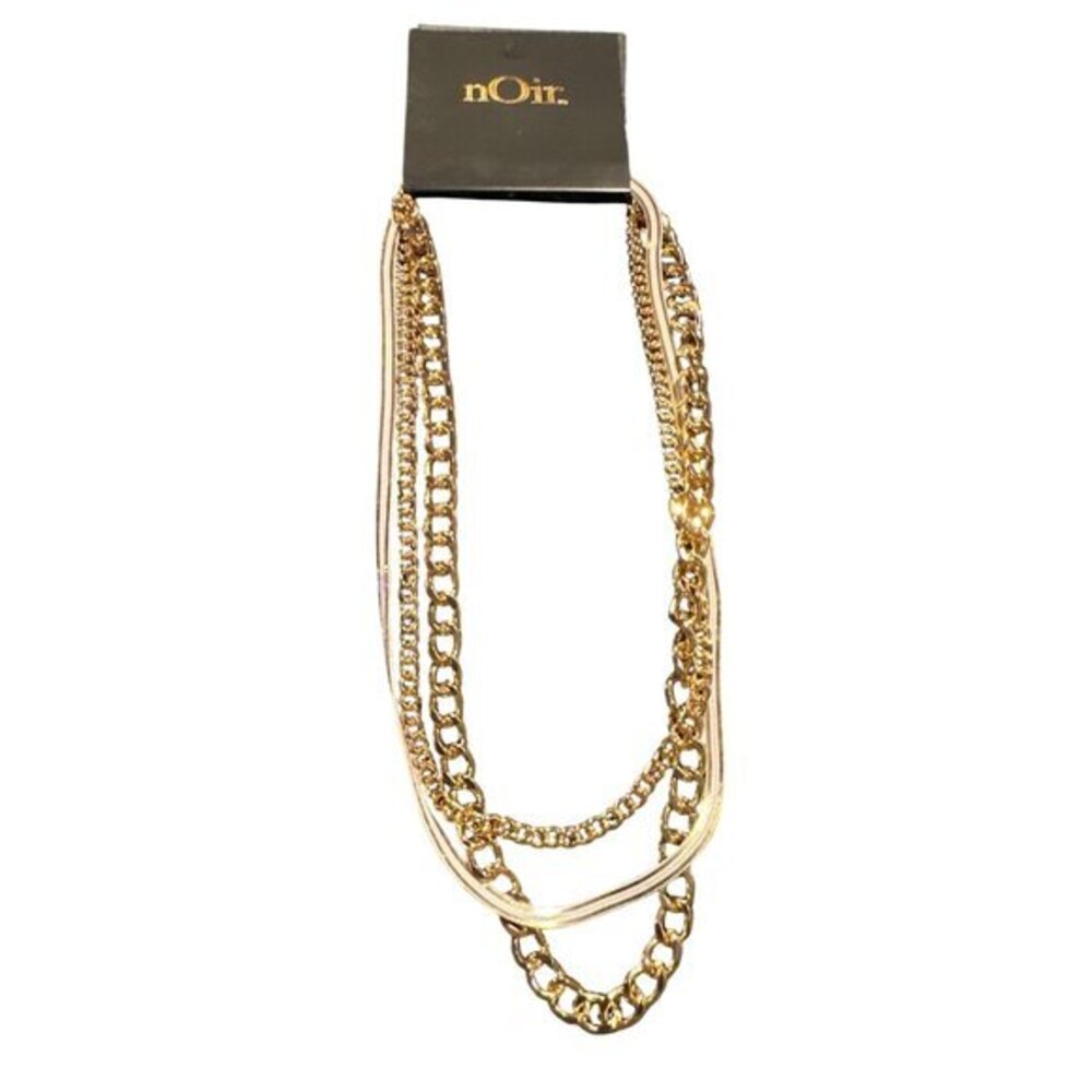 nOir Gold & Silver Tone Multi-Layer Chain Necklace